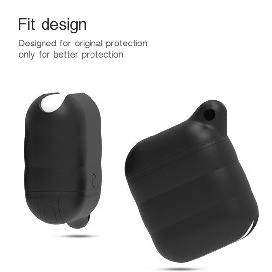 AirPods 1/2 hoesje siliconen waterproof series - soft case - wit + oranje