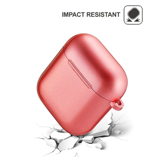 AirPods 1/2 hoesje Metallic Series - soft case - Rood - UV bescherming