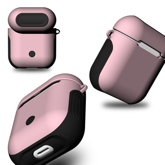 AirPods 1/2 hoesje soft grip - hard case - roze - Schokbestendig