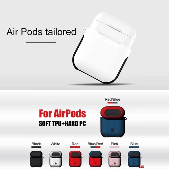 AirPods 1/2 hoesje soft grip - hard case - zwart - Schokbestendig
