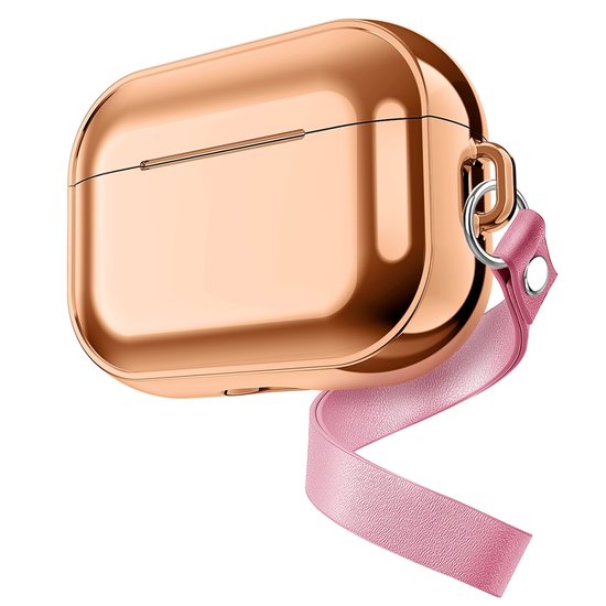 AirPods Pro Glans - hard case - Rosé goud