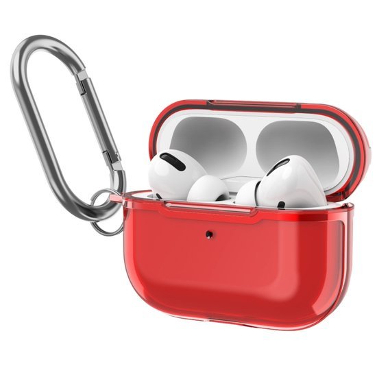 AirPods Pro hoesje - TPU - Split series - Rood (transparant)