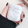 AirPods 1/2 hoesje Marble series - hard case - Marble wit - Schokbestendig