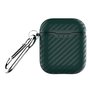 AirPods carbon fiber hoesje voor AirPods 1/2 - Groen + handige clip AirPods carbon fiber hoesje voor AirPods 1/2 - Groen + handige clip