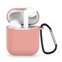 AirPods siliconen hoesje voor AirPods 1/2 - Roze + handige clip AirPods siliconen hoesje voor AirPods 1/2 - Roze + handige clip