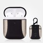 AirPods 1/2 hoesje PU Leer Flip-over - Goud /zwart