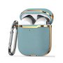 AirPods 1/2 hoesje - Hardcase - Plated series - Licht blauw + Goud