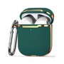 AirPods 1/2 hoesje - Hardcase - Plated series - Groen + Goud