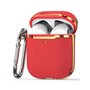 AirPods 1/2 hoesje - Hardcase - Plated series - Rood + Goud