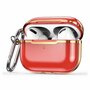 AirPods Pro hoesje - TPU - Split series - Rood + Goud (transparant)
