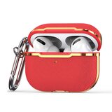 AirPods Pro hoesje - Hardcase - Plated series - Rood + goud_