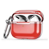 AirPods Pro hoesje - TPU - Split series - Rood + Zilver (transparant)_