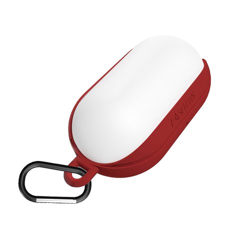 Samsung Galaxy Buds siliconen hoesje - fashion series - Met bevestigingsclip - rood