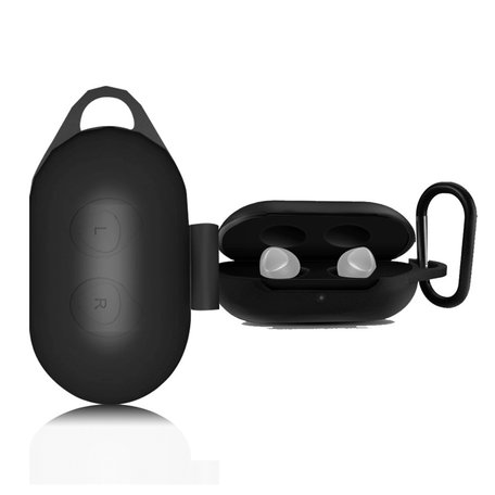 Samsung Galaxy Buds siliconen hoesje - storage series - Met bevestigingsclip - zwart