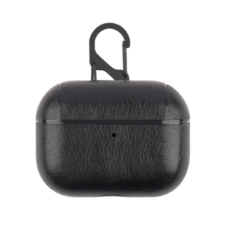 AirPods Pro / AirPods Pro 2 lederen hoesje Pro Leather series - Met bevestigingsclip - Zwart