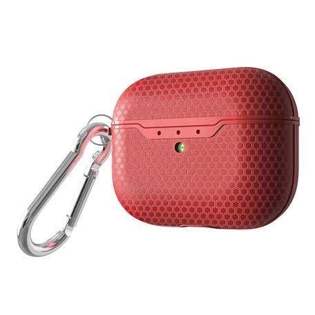 AirPods Pro / AirPods Pro 2 siliconen hoesje Football series - Met bevestigingsclip - Rood