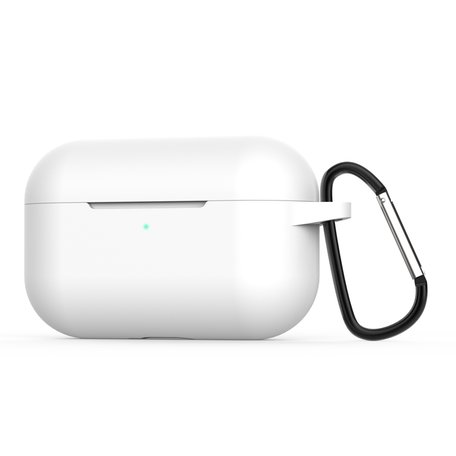 AirPods Pro / AirPods Pro 2 siliconen hoesje met karabiner haak - Wit