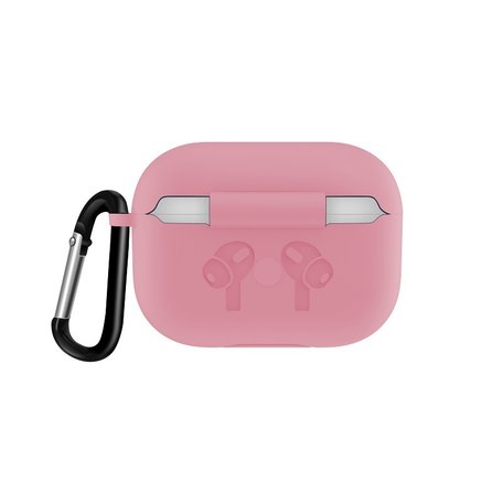 AirPods Pro / AirPods Pro 2 siliconen hoesje met karabiner haak - Roze