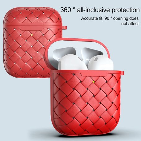 AirPods 1/2 hoesje PU Wave Series - soft case - rood