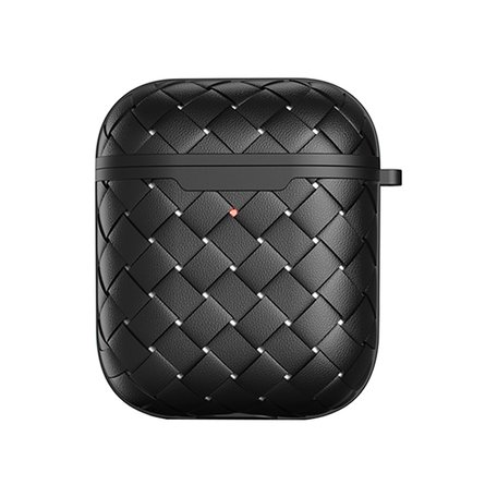 AirPods 1/2 hoesje PU Wave Series - soft case - zwart