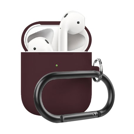 AirPods 1/2 hoesje siliconen chargebox Series - soft case - bordeaux - UV bescherming