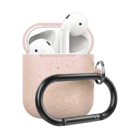 AirPods 1/2 hoesje siliconen chargebox Series - soft case - rosé goud pearl - UV bescherming