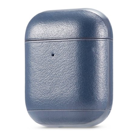 AirPods 1/2 hoesje Genuine Leather Series - hard case - blauw