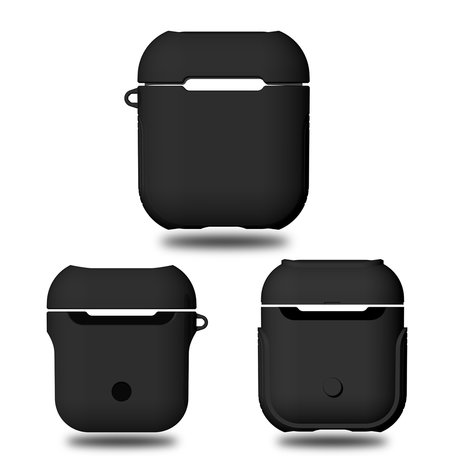 AirPods 1/2 hoesje soft grip - hard case - zwart - Schokbestendig