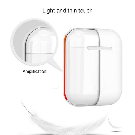 AirPods 1/2 hoesje Liquid series - Siliconen - Wit - Schokbestendig