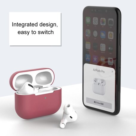 AirPods Pro Solid series - Siliconen hoesje - Wijnrood