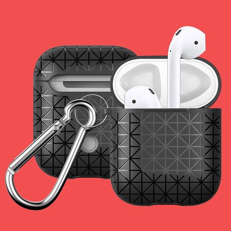 AirPods 1/2 hoesje triangle series - soft case - zwart