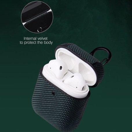 AirPods 1/2 hoesje - Hardcase - Business series - Donker groen