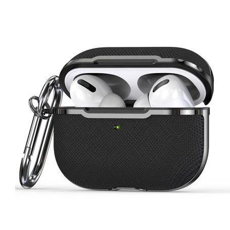 AirPods Pro hoesje - Hardcase - Plated series - Zwart + Zilver