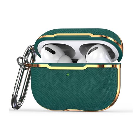 AirPods Pro / AirPods Pro 2 hoesje - Hardcase - Plated series - Groen + goud