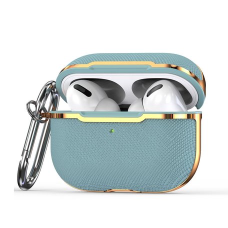 AirPods Pro / AirPods Pro 2 hoesje - Hardcase - Plated series - Blauw + goud