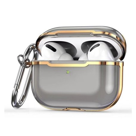 AirPods Pro / AirPods Pro 2 hoesje - TPU - Split series - Zwart + Goud (transparant)