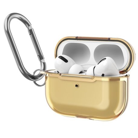 AirPods Pro / AirPods Pro 2 hoesje - TPU - Split series - Goud (transparant)