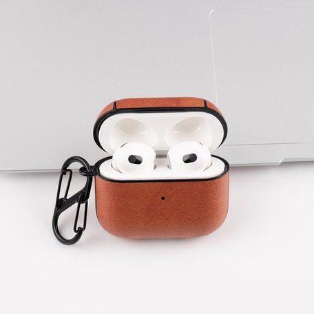 AirPods 3 hoesje - Leder - Leather series - Bruin