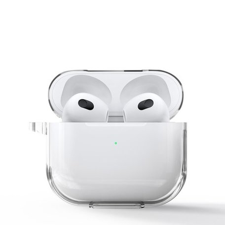 AirPods 3 hoesje - TPU - Transparant - Met bevestigingsclip