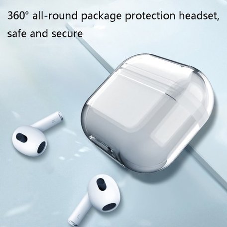 AirPods 3 hoesje - TPU - Transparant - Met bevestigingsclip