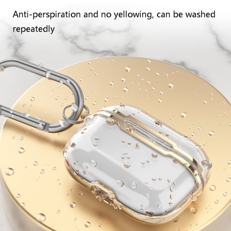 AirPods 1/2 hoesje - TPU - Split series - Transparant / Zilver