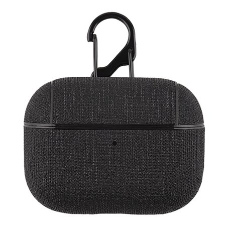 AirPods Pro hoesje - Hard Case - Zwart - Linnen patroon