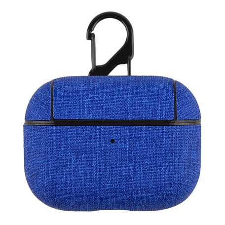 AirPods Pro hoesje - Hard Case - Blauw - Linnen patroon