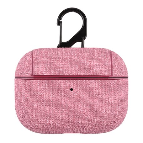 AirPods Pro hoesje - Hard Case - Roze - Linnen patroon