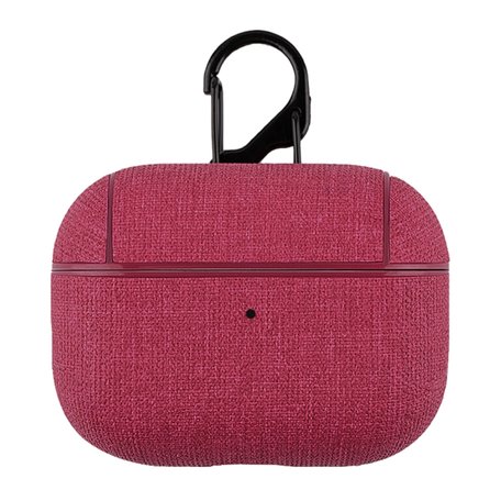 AirPods Pro hoesje - Hard Case - Rood - Linnen patroon