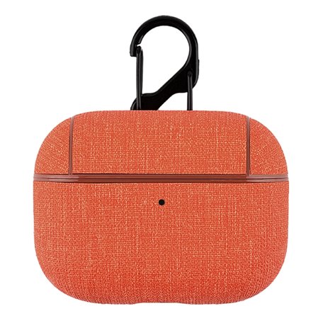AirPods Pro hoesje - Hard Case - Oranje - Linnen patroon