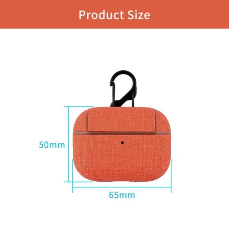 AirPods Pro hoesje - Hard Case - Oranje - Linnen patroon