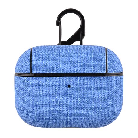 AirPods Pro hoesje - Hard Case - Lichtblauw - Linnen patroon